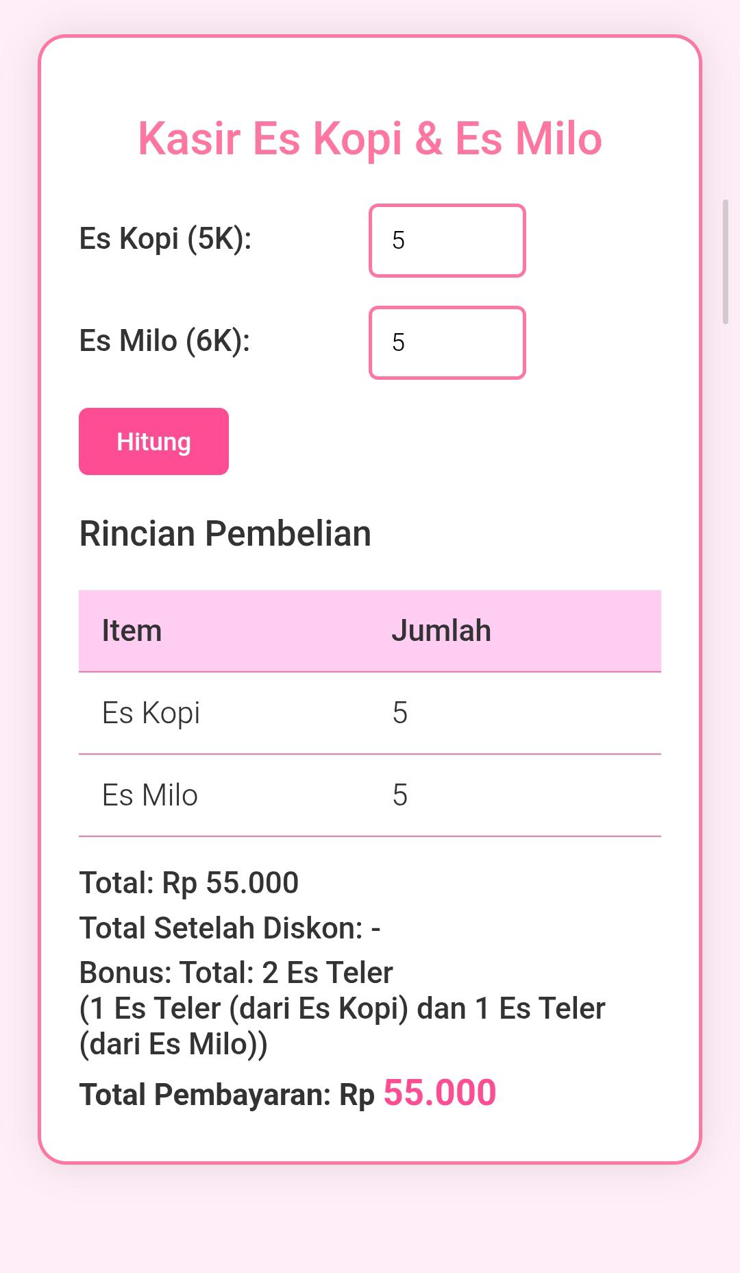 Kasir Es Kopi